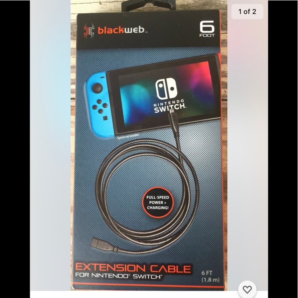 NIB Blackweb 6FT Nintendo Switch Extension Cable